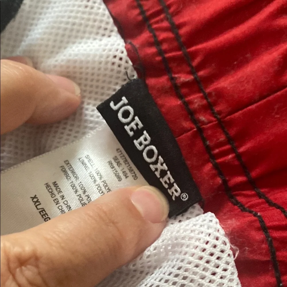 Joe Boxer White Swim Shorts with Red Floral Print